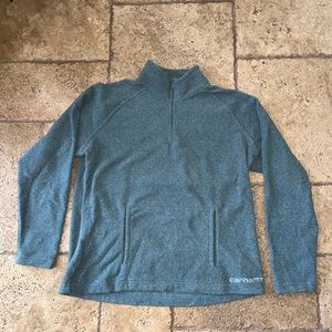 CARHARTT GREEN SOFT QUARTERZIP WITH POCKETS